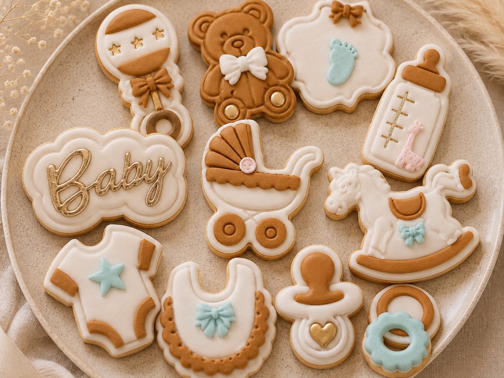 Coffret de biscuits personnalisés décorés en pâte à sucre